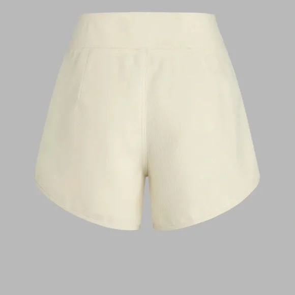 Solid mid waist button pocket shorts - Picture 3 of 6